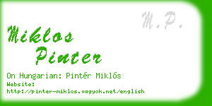 miklos pinter business card